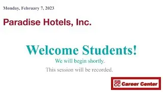 Paradise Hotels, Inc - Information Session