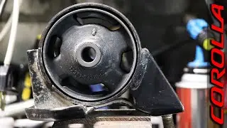 Replacing the rear engine mount Toyota Corolla AE100 (4a,5a,7a,4e,5e)
