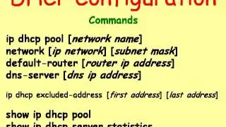 Cisco Routers:  DHCP Configuration