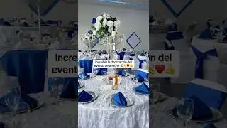 Decoración en salón elegante 😱🤍💙 #mexico #baile #quinceanera #dancedance #dancemusic #sorpresa