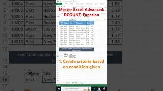Excel Advanced: DCOUNT Tips & Tricks #shorts #yshorts  #excel #microsoftexcel #dcount