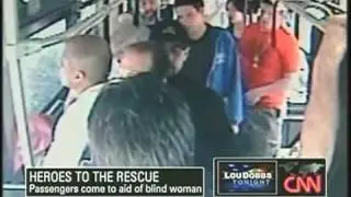 Bus Passangers Come To Rescue Of Blind Woman Getting Punched