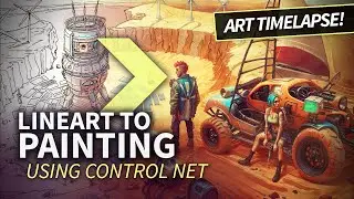 ControlNet + Lineart is AWESOME! | Solar-Punk Art Timelapse