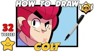 How To Draw COLT Icon | Brawl Stars | All Voices | Step By Step