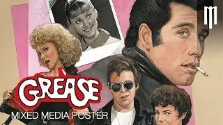 Illustrating and painting Grease movie poster art