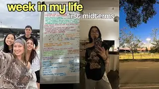 first midterm of the semester (studying, food, lab)