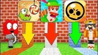 КАКУЮ ЯМУ В МАЙНКРАФТ ЖЕЛЕЙНЫЙ МИШКА И ПРО ВЫБЕРЕТ Brawl Stars, Cut the Rope, Bowmasters