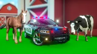 Construction Vehicles Build Farm for Farm Animals | 3D Animation by Wheel City