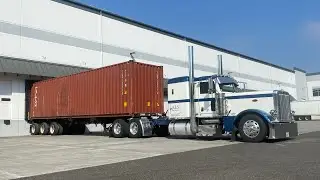 Работа на контейнерах на классике Peterbilt 389 в штате Вашингтон￼￼