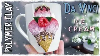 Polymer clay ice cream | how to make a waffle cone ice cream | polymer clay cone