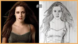 Dibujando a Kristen Stewart en lapiz negro ✏🗒
