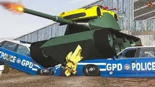Beamng drive - Police Chases vs Sports Cars crashes #7