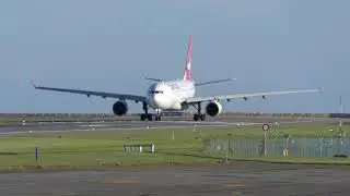 [4K] Wellington Airport - QANTAS Airbus A330-202 VH-EBO Take off RWY34 - 1/11/2021