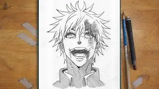 How to Draw Gojo Satoru (Crazy) Step-by-Step | Jujutsu Kaisen Drawing