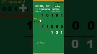 Ones complement subtraction #shorts #subscribe #computerscience #cspictorial