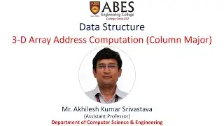 3-D Array Address Computation (Column Major Order) | Data Structure | ABES Engineering College