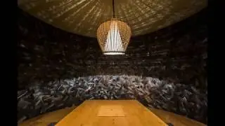Бамбуковое переплетение ротанг-ресторан.