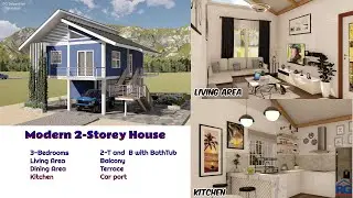 3- Bedroom HOUSE DESIGN | Modern 2 -Storey  ( Floor area 180 sq.m)
