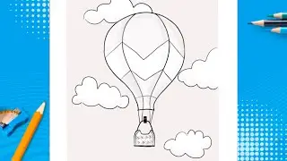 How to draw a Hot Air Balloon - Easy - Step by Step