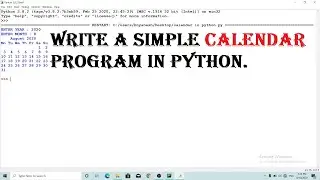 Simple Calendar Program in python.