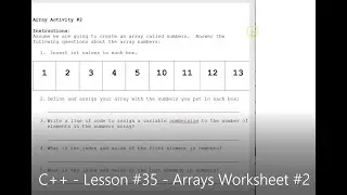 C++ - Lesson #35 - Arrays Worksheet #2