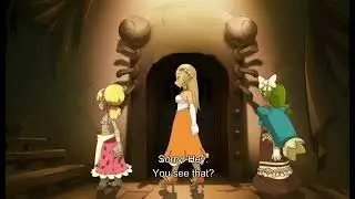 Wakfu - Evangelyne comes tumbling down the stairs