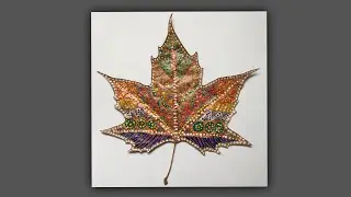 🌈 PEINTURE SUR FEUILLE d'arbre - Diy Bricolage déco d'Automne Noël Pointillisme SABCREATIONS