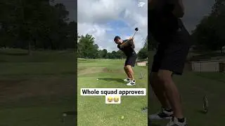 Whole squad approves of Coach Mark’s Drive 👏😅 #okcthunder #livgolftour #livgolf #golf #golfing