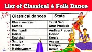 Classical And Folk Dance of India | भारत के लोक नृत्य | SSC exam | For All exam