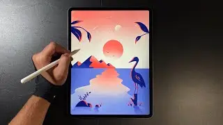Peaceful Sunset 🌞 iPad Procreate Drawing