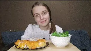МУКБАНГ Куриные котлеты/Рис/Овощной салат 🥗/не АСМР/ MUKBANG chicken cutlets/Rice/Vegetable salad 🥗