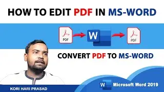 How to Edit PDF File in MS-Word || MS-EXCEL 2019 || BY HARI SIR