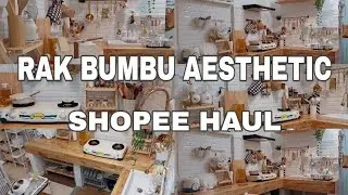 Rak Dapur Aesthetic. Rapihin Bumbu Dapur Di Rak Baru Kayu Aesthetic. Shopee Haul Peralatan Dapur 🏡