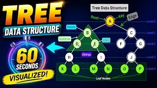 Tree Data Structure Visualization in 60 Second | Step by Step Animated Guide