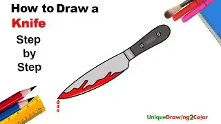 How to Draw a Knife (Step by Step Drawing Tutorial)