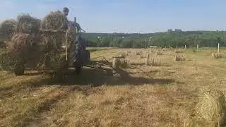 Самодельный погрузчик на делегу для рулонных тюков пресса 8050
