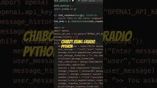 Create chatbot python gradio #chatgpt #coding #gpt #chatbot #python #ui