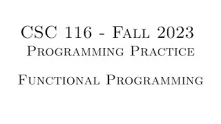 C++ Programming Practice (Fall 2023) - 12.01 - Functional Programming