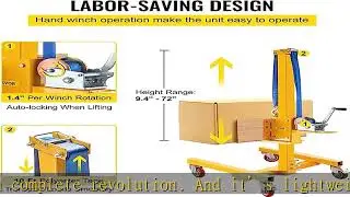 VEVOR Manual Winch Stacker, 19.7" L x 15.7" W Platform with 9.4" - 72" Adjustable Height, 331lbs Ca