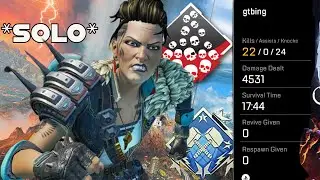 *SOLO* 22  KILLS MAD MAGGIE MASSACRE CONTROLLER Player Apex Legends Gameplay