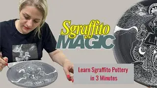 Learn Sgraffito Pottery in 3 minutes/Easy Ceramic Carving Tutorial, #Sgraffito #PotteryTutorial #art