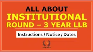 3 years LLB 2020-2021 | Institutional level round Notice out by cet cell | Video by 