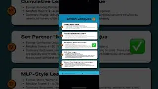 League Format Options on Swish