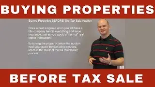 Buying Properties BEFORE Tax Deed Sale