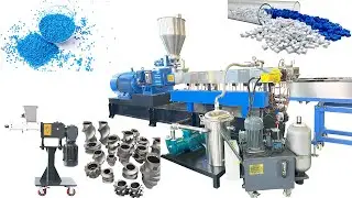 Highly concentrated black masterbatches coumpounding extruder, with water-ring pelletizer