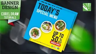 Corel Draw Tutorials | Restaurant square banner design