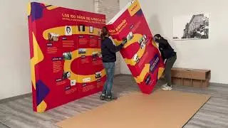 Stand de 3 x 2 metros a dos vistas realizado en cartón impreso