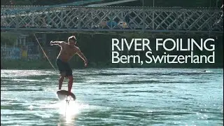 Foil Surf Session in Bern, Switzerland.