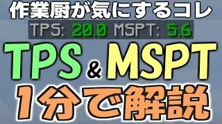 【マイクラ】TPSとMSPTって結局何なの？１分で解説　#Minecraft