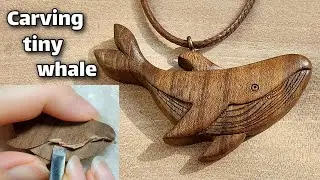 How to make wood carving elegant whale pendant🐋🪵